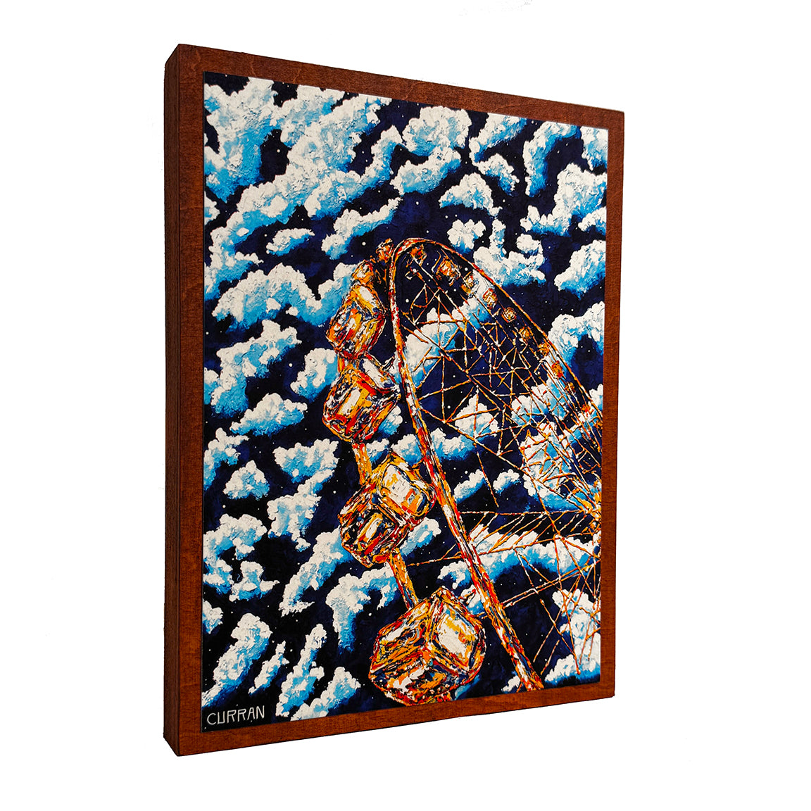 Ferris Wheel on Wood Panel