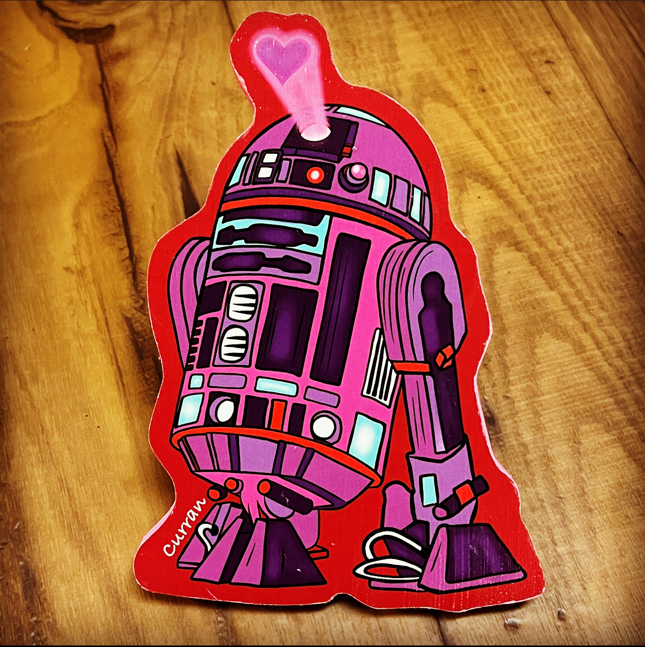 Heart2D2 Print on wood - Daniel Curran Art
