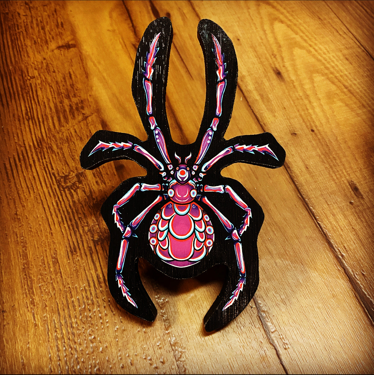 Spider Print on wood - Daniel Curran Art