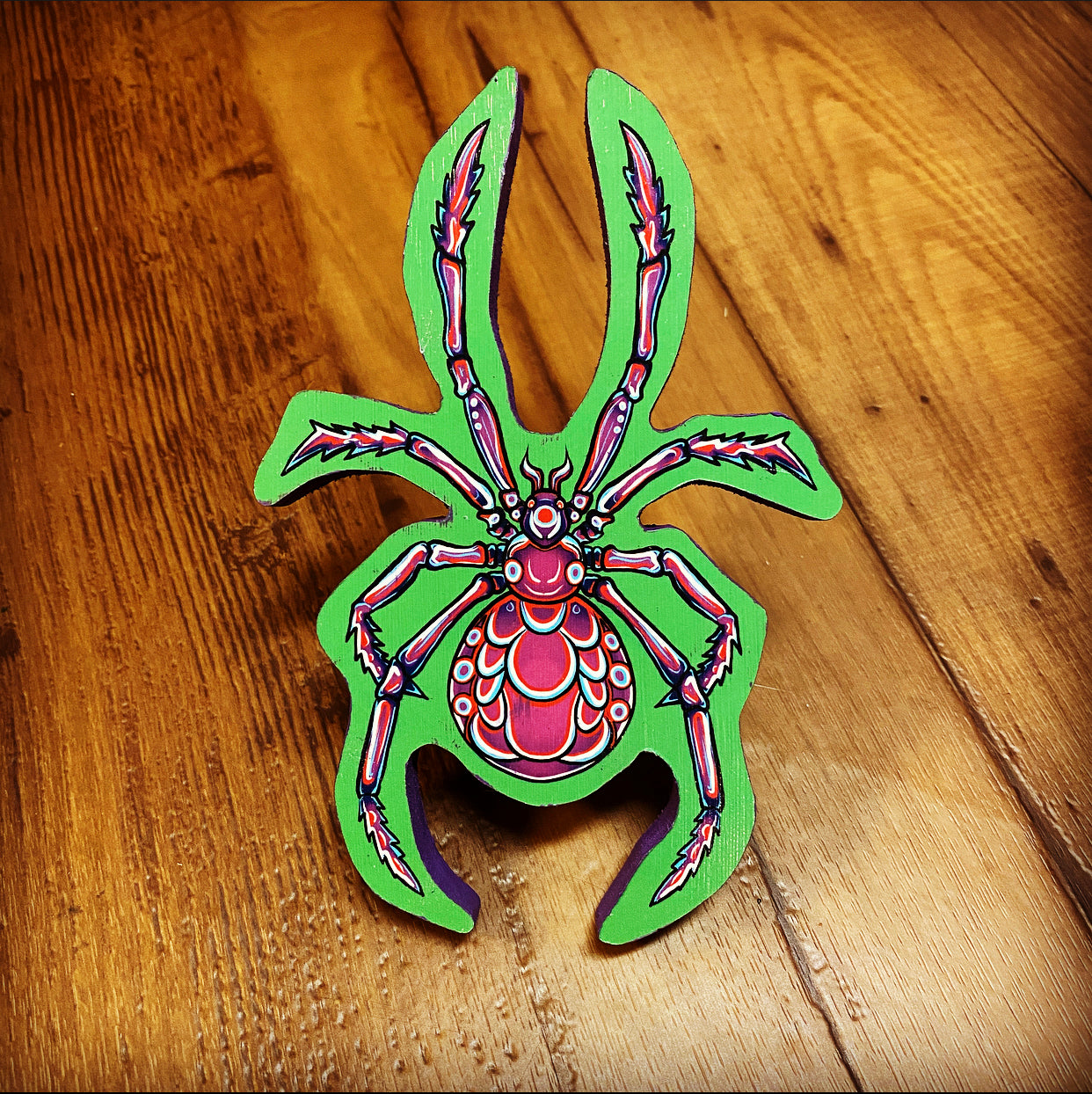 Spider Print on wood - Daniel Curran Art