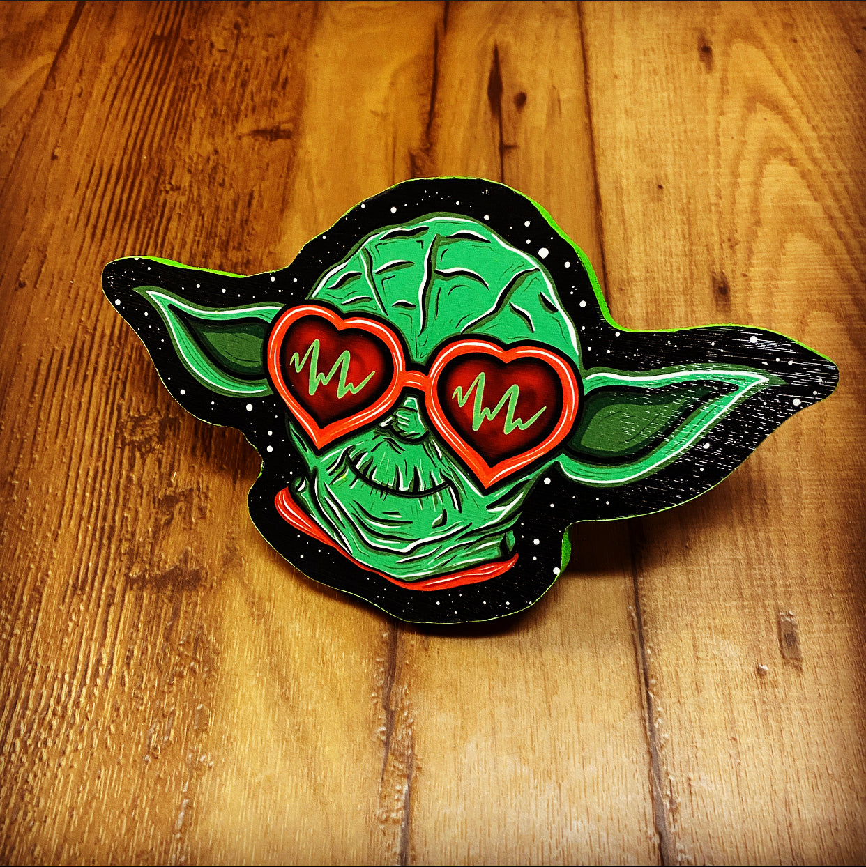 Yoda Stars Print on Wood - Daniel Curran Art