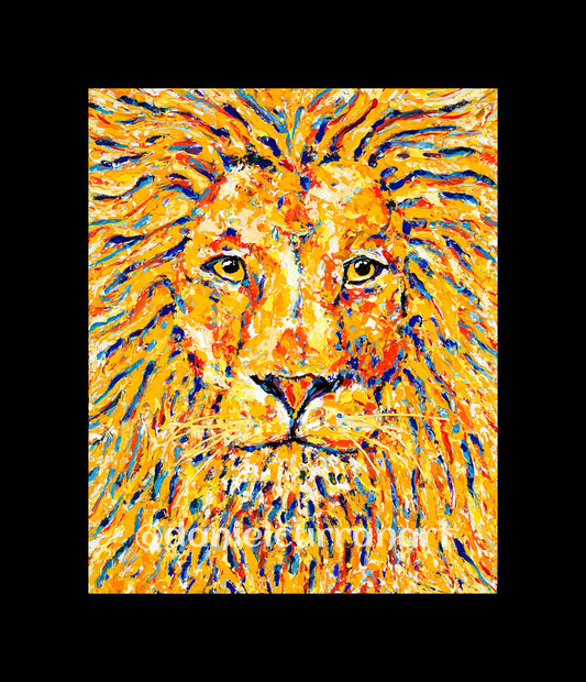8"x 10" Lion (Matted) - Daniel Curran Art